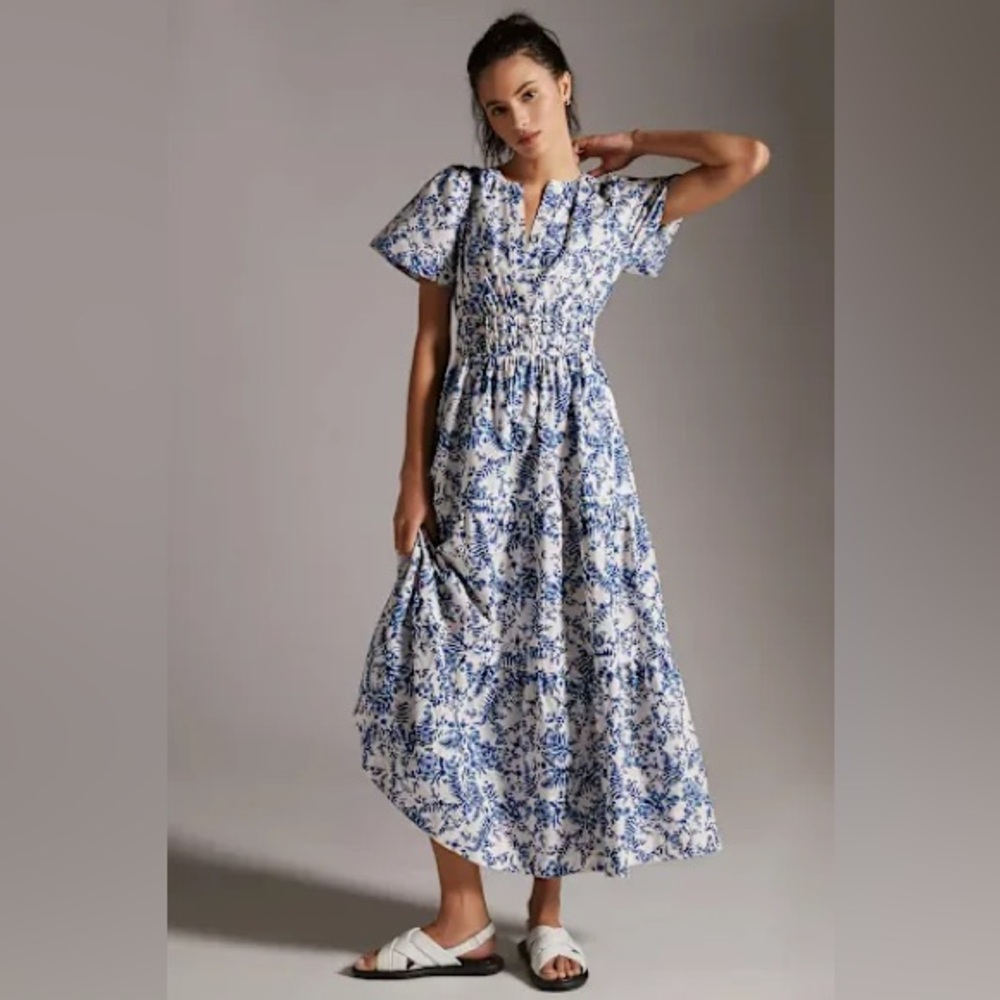 Anthro Maeve Somerset Floral Maxi Dress